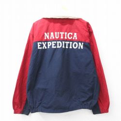 XL★古着 ノーティカ NAUTICA 長袖 ブランド ジャケット メンズ 90年代 90s EXPEDITION ツートンカラー 大きいサイズ 紺他 ネイビー 内側メッシュ 25sep27 中古 アウター ジャンパー ブルゾン