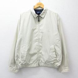 XL★古着 ノーティカ NAUTICA 長袖 ブランド ジャケット スイングトップ メンズ 90年代 90s ワンポイントロゴ 薄ベージュ カーキ 25sep29 中古 アウター ジャンパー ブルゾン