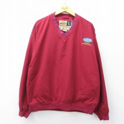 XL★古着 Wear Guard 長袖 ジャケット メンズ 00年代 00s PEC 大きいサイズ Vネック エンジ他 25sep29 中古 アウター ジャンパー ブルゾン