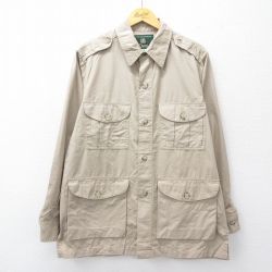 XL★古着 オービス ORVIS 長袖 サファリ ジャケット メンズ 80年代 80s ベージュ カーキ 【spe】 25oct02 中古 アウター ジャンパー ブルゾン
