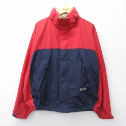 XL★古着 ノーティカ NAUTICA 長袖 ブランド ジャケット メンズ コンペティション ツートンカラー 大きいサイズ 赤 レッド 内側メッシュ 25oct02 中古 アウター ジャンパー ブルゾン