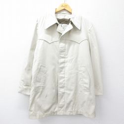 M★古着 ロンドンフォグ 長袖 コート メンズ 80年代 80s ロング丈 薄ベージュ カーキ 内側ファー 25oct02 中古 アウター