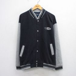 XL★古着 長袖 ジャケット メンズ ラスベガス ツートンカラー 大きいサイズ 黒他 ブラック 25oct03 中古 アウター ジャンパー ブルゾン