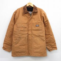 XL★古着 ビッグスミス 長袖 ジャケット メンズ 襟コーデュロイ ダック地 大きいサイズ コットン 茶系 ブラウン 25oct03 中古 アウター ジャンパー ブルゾン