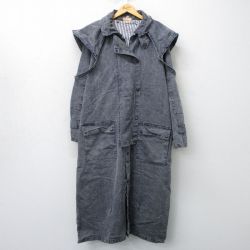 XL★古着 長袖 コート メンズ 90年代 90s ラグラン ダック地 ロング丈 大きいサイズ コットン カナダ製 紺系 ネイビー 【spe】 25oct03 中古 アウター