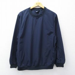 M★古着 ランズエンド 長袖 ジャケット メンズ 00年代 00s クルーネック 紺 ネイビー 25oct03 中古 アウター ジャンパー ブルゾン