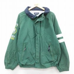 XL★古着 ノーティカ NAUTICA 長袖 ブランド セーリング ジャケット メンズ 90年代 90s 大きいサイズ 緑他 グリーン 【spe】 25oct11 中古 アウター ジャンパー ブルゾン