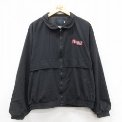 XL★古着 長袖 ナイロン ジャケット メンズ 90年代 90s OREILLY USA製 黒 ブラック 25oct11 中古 アウター ジャンパー ブルゾン