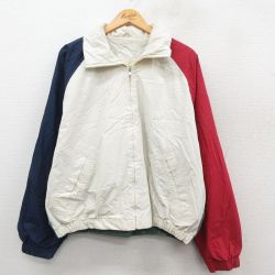 XL★古着 セントジョンズベイ 長袖 ジャケット メンズ 90年代 90s マルチカラー ラグラン 大きいサイズ 白他 ホワイト 25oct11 中古 アウター ジャンパー ブルゾン
