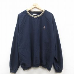 XL★古着 長袖 ジャケット メンズ 90年代 90s 花 大きいサイズ クルーネック USA製 紺他 ネイビー 25oct11 中古 アウター ジャンパー ブルゾン