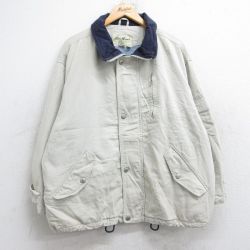 XL★古着 エディーバウアー 長袖 ジャケット メンズ 00年代 00s 大きいサイズ コットン ベージュ カーキ 25oct14 中古 アウター ジャンパー ブルゾン