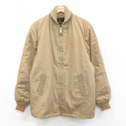 XL★古着 レイクランド 長袖 ファラオ ジャケット メンズ 70年代 70s ショールカラー ベージュ カーキ 内側ボア 【spe】 25oct16 中古 アウター ジャンパー ブルゾン