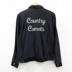 S★古着 長袖 ジャケット メンズ 80年代 80s Country Comets 刺繍 黒 ブラック 25oct16 中古 アウター ジャンパー ブルゾン