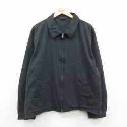 XL★古着 長袖 ジャケット スイングトップ メンズ 大きいサイズ 黒 ブラック 25oct20 中古 アウター ジャンパー ブルゾン