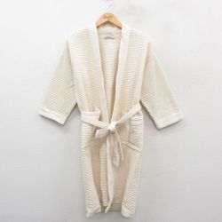 M★古着 ロクシタン 7分袖 サーマル ガウン メンズ ロング丈 コットン フランス製 生成り 25oct20 中古 アウター