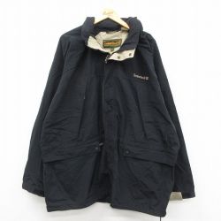 XL★古着 ティンバーランド 長袖 ジャケット メンズ 00年代 00s ワンポイントロゴ ラグラン 大きいサイズ ロング丈 黒 ブラック 25oct22 中古 アウター ジャンパー ブルゾン