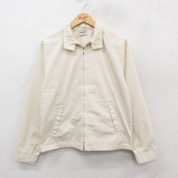 M★古着 キャンパス 長袖 ジャケット スイングトップ メンズ 80年代 80s ラグラン 生成り 25oct22 中古 アウター ジャンパー ブルゾン