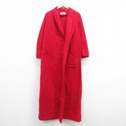 XL★古着 エルエルビーン LLBEAN 長袖 ガウン メンズ 80年代 80s ロング丈 コットン 赤 レッド 25oct25 中古 アウター