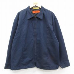 XL★古着 レッドキャップ 長袖 ワーク ジャケット メンズ 80年代 80s 大きいサイズ USA製 タロン 紺 ネイビー 内側キルティング 25nov05 中古 アウター ジャンパー ブルゾン