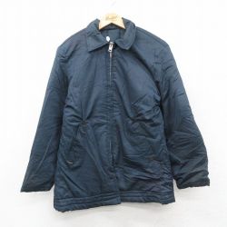 【50%OFF】80s 長袖ジャケット 内側キルティング ネイビー M | 古着