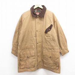 XL★古着 長袖 ジャケット コート メンズ 00年代 00s 大きいサイズ ロング丈 コットン カナダ製 ベージュ 25nov11