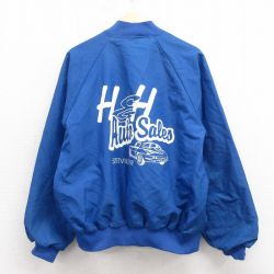 L★古着 長袖 ジャケット メンズ 90年代 90s 車 ラグラン USA製 青 25nov11