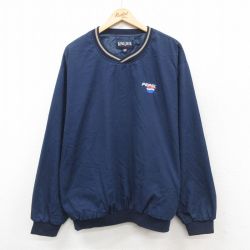 XL★古着 キングルイ 長袖 ジャケット メンズ ペプシ コーラ 大きいサイズ Vネック USA製 濃紺 25nov12