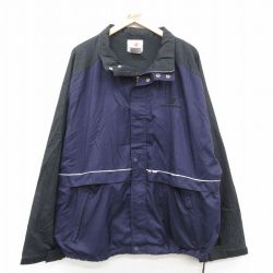 XL★古着 ニューバランス 長袖 ジャケット メンズ 00年代 00s ワンポイントロゴ 大きいサイズ 紺 内側メッシュ 25nov12