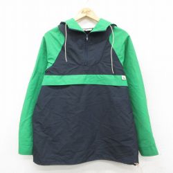 L★古着 長袖 ハーフジップ ジャケット パーカー メンズ 80年代 80s ツートンカラー 濃紺 25nov12