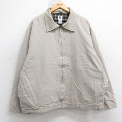 XL★古着 ギャップ GAP 長袖 ジャケット メンズ 00年代 00s ダック地 大きいサイズ コットン ベージュ 内側フランネル 25nov20
