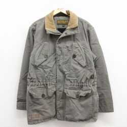 L★古着 ティンバーランド 長袖 ジャケット メンズ 90年代 90s ダック地 襟コーデュロイ コットン グレー 25nov27