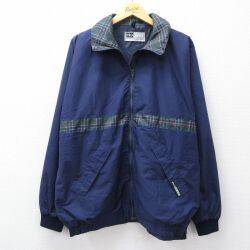 XL★古着 長袖 ジャケット メンズ 90年代 90s PRO STYLE 大きいサイズ イングランド製 紺他 25dec05