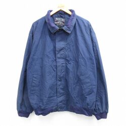XL★古着 長袖 ジャケット メンズ 大きいサイズ 紺 25dec09