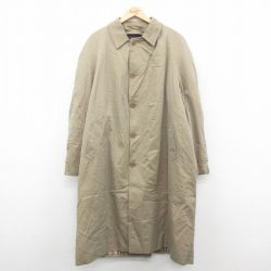 XL★古着 ブルックスブラザーズ 長袖 ブランド コート メンズ 90年代 90s ラグラン 大きいサイズ ロング丈 コットン イングランド製 ベージュ【spe】 25dec10