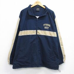 XL★古着 長袖 ジャケット メンズ ピッツバーグ ラグラン 大きいサイズ 紺 内側メッシュ 25dec15