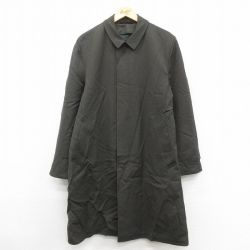 L★古着 タウンクラフト 長袖 ステンカラー コート メンズ 80年代 80s ロング丈 濃緑系 25dec22