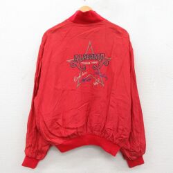 XL★古着 長袖 ロック バンド ジャケット メンズ 80年代 80s アラバマ 刺繍 大きいサイズ USA製 赤【spe】 26jan09