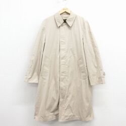 L★古着 ロンドンフォグ ステンカラー コート メンズ 90年代 90s ロング丈 USA製 薄ベージュ 内側ボア【spe】 26jan24