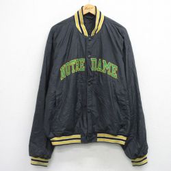 STEVE&BARRYS 長袖ジャケット ノートルダム刺繍 ブラック XL | 古着