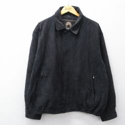 XL★古着 長袖 ジャケット メンズ 大きいサイズ 黒 26feb10