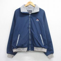 XL★古着 キングルイ 長袖 ジャケット メンズ 90年代 90s AMOCO ラグラン 紺他 内側フリース 26feb13