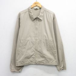XL★古着 エディーバウアー 長袖 ジャケット スイングトップ メンズ 00年代 00s 大きいサイズ コットン ベージュ 26feb13