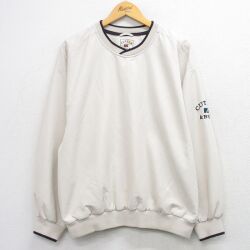 XL★古着 長袖 ジャケット メンズ CUTTER 大きいサイズ クルーネック 薄ベージュ他 26feb25