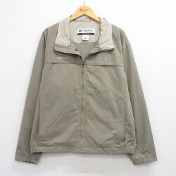 XL★古着 コロンビア 長袖 ジャケット メンズ 00年代 00s ワンポイントロゴ 大きいサイズ ベージュ系 26feb25