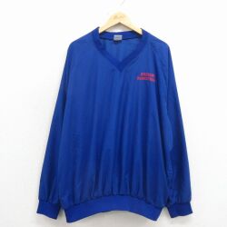 XL★古着 長袖 ジャケット メンズ 00年代 00s バスケットボール ラグラン USA製 青 26mar16