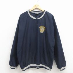 XL★古着 リー Lee 長袖 ジャケット メンズ 90年代 90s ブルックリン 大きいサイズ USA製 紺系他 26mar16
