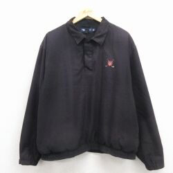 XL★古着 ラルフローレン 長袖 ブランド ジャケット メンズ 90年代 90s ワンポイントロゴ 大きいサイズ 黒 内側メッシュ【spe】 26mar16