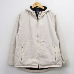 M★古着 ギャップ GAP 長袖 ジャケット パーカー メンズ 00年代 00s 薄ベージュ 内側フリース 26apr01