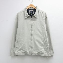 XL★古着 ギャップ GAP 長袖 ジャケット スイングトップ メンズ 00年代 00s 大きいサイズ コットン ベージュ 26apr07