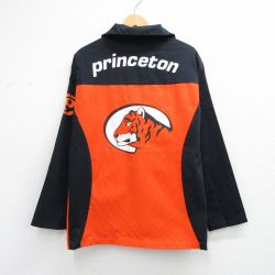 XL★古着 長袖 ジャケット メンズ 90年代 90s Princeton 大きいサイズ コットン USA製 黒他 26apr07